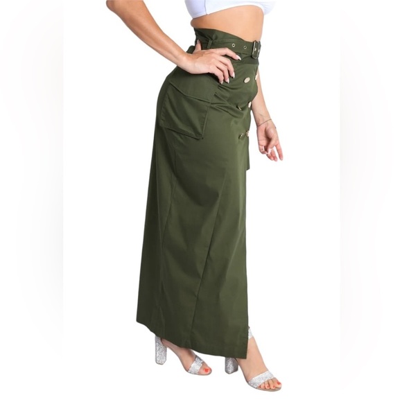 Women Asymmetric Self Belted Pockets Detailed Maxi Skirt Formal Casual
New - Picture 4 of 6